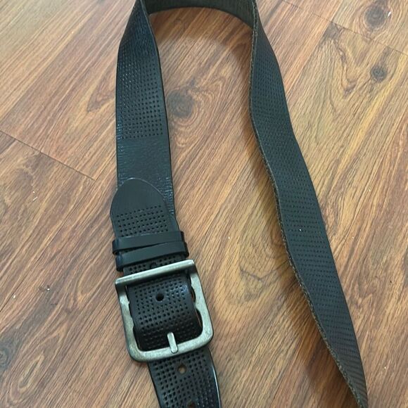 Bill Adler black men's leather belt size L rustic wide biker - Picture 6 of 7